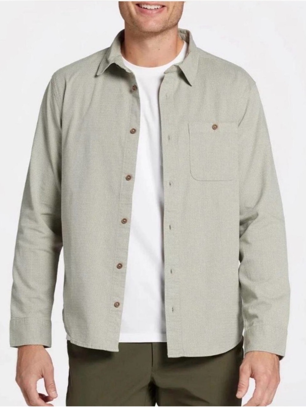 VRST Men's Cotton Earl Grey heathered button-up shirt NWT Sz M